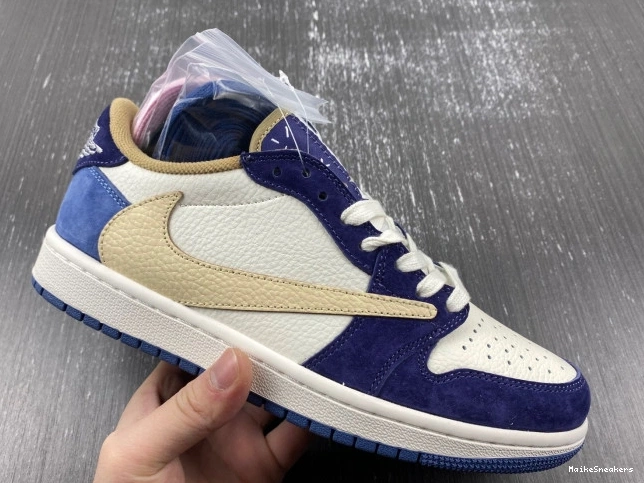 MaikeSneakers CUSTOM JORDAN AIR 1 X TRAVIS SCOTT DM7866-808 0810
